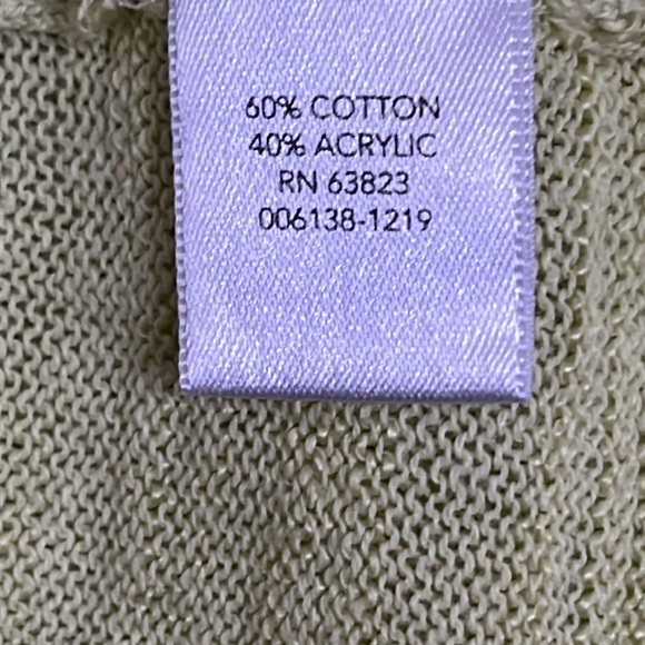 CJ Banks Chartreuse Green Open Knit Yoke and Sleeve, Tunic Sweater in 3X - Picture 12 of 14